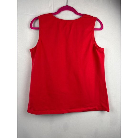 D&Co. Red Sleeveless Tank Top L Cotton/Spandex Blend Made In China - Picture 2 of 4